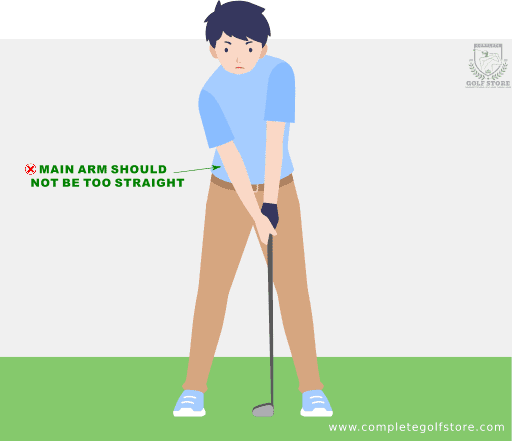 Illustration of a Golf Swing Mistake: Arms Too Straight