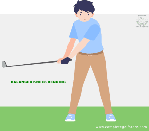 Illustration of a Golf Swing Mistake #3: Bending Your Knees Too Much Or Too Little