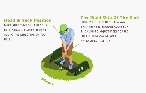 Illustration of getting in position golf swing