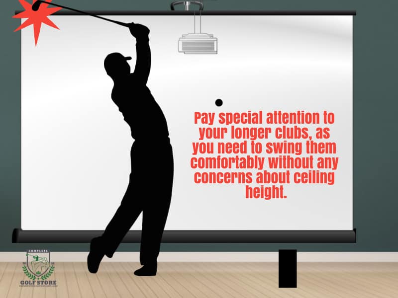 ceiling height in golf simulator room illustration
