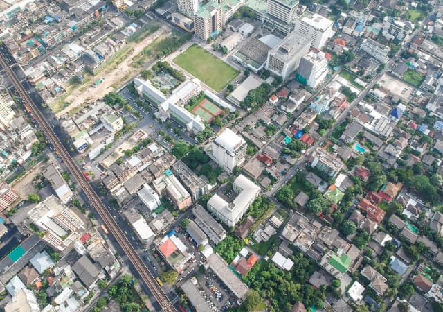 Bird's eye view of a city