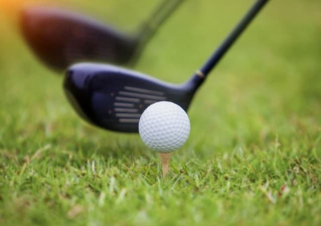 Golf ball in the grass.
