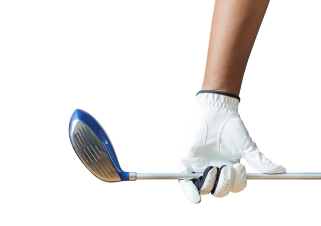 Golfer holding a golf club