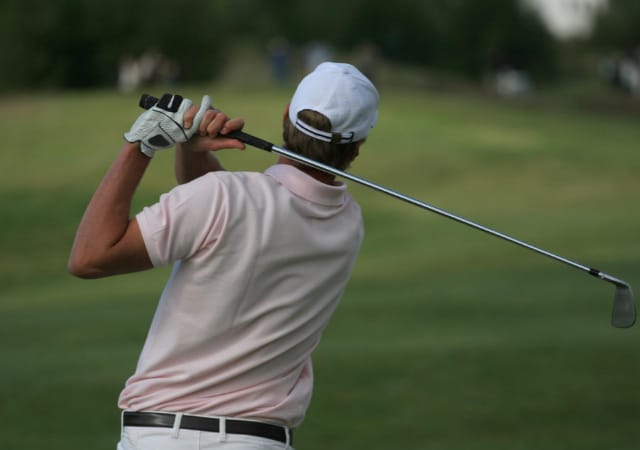 Golfer playing in golf course