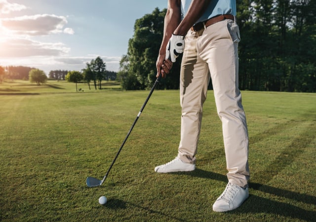 Golfer playing golf