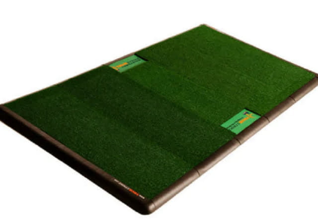 green golf hitting mat