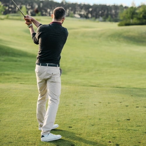 golf swing with motion