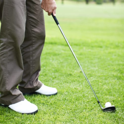 flop shot ball position