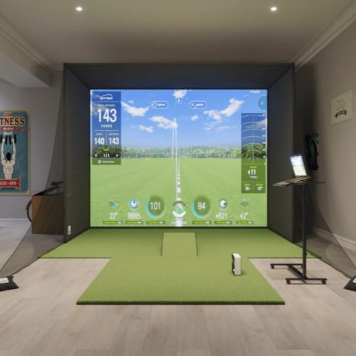 skytrak swingbay golf simulator package