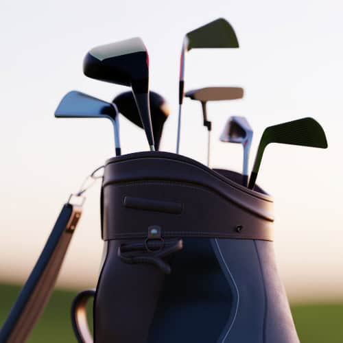 golf bag with golf clubs