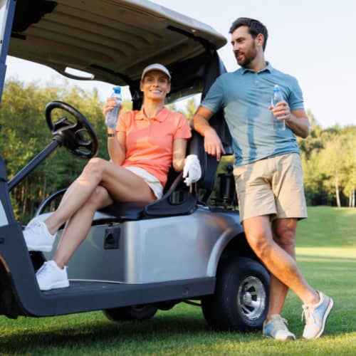 Golfers take rest