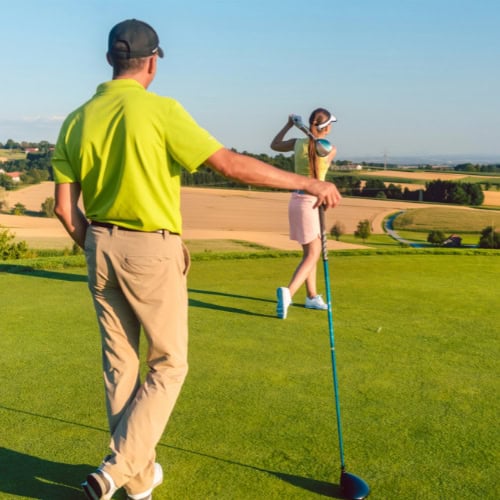 Golf Lesson on the course