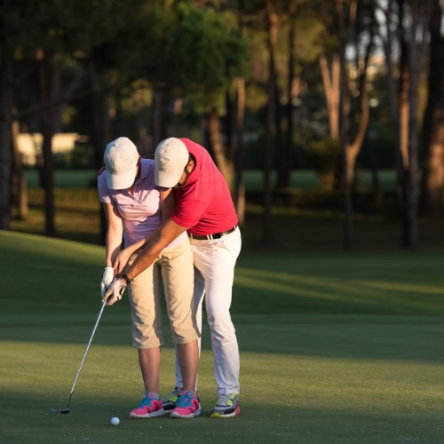 Golf session with coach