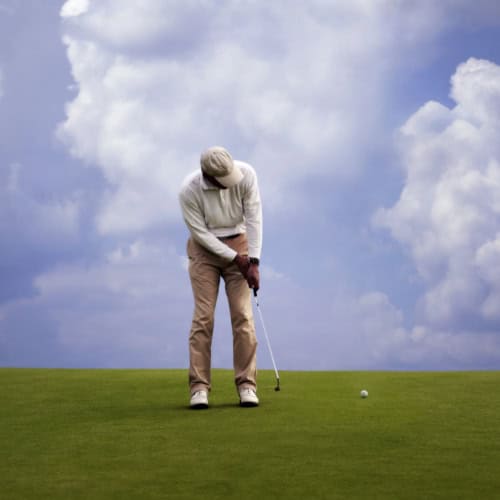 Golf shot on green