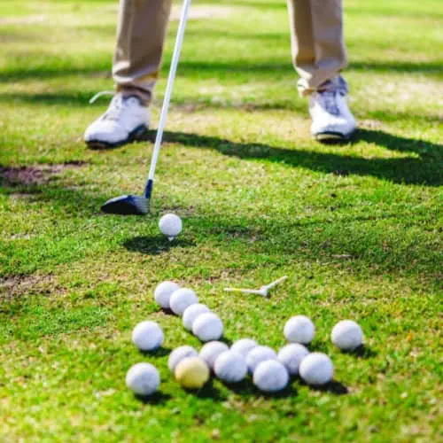 Hitting golf balls